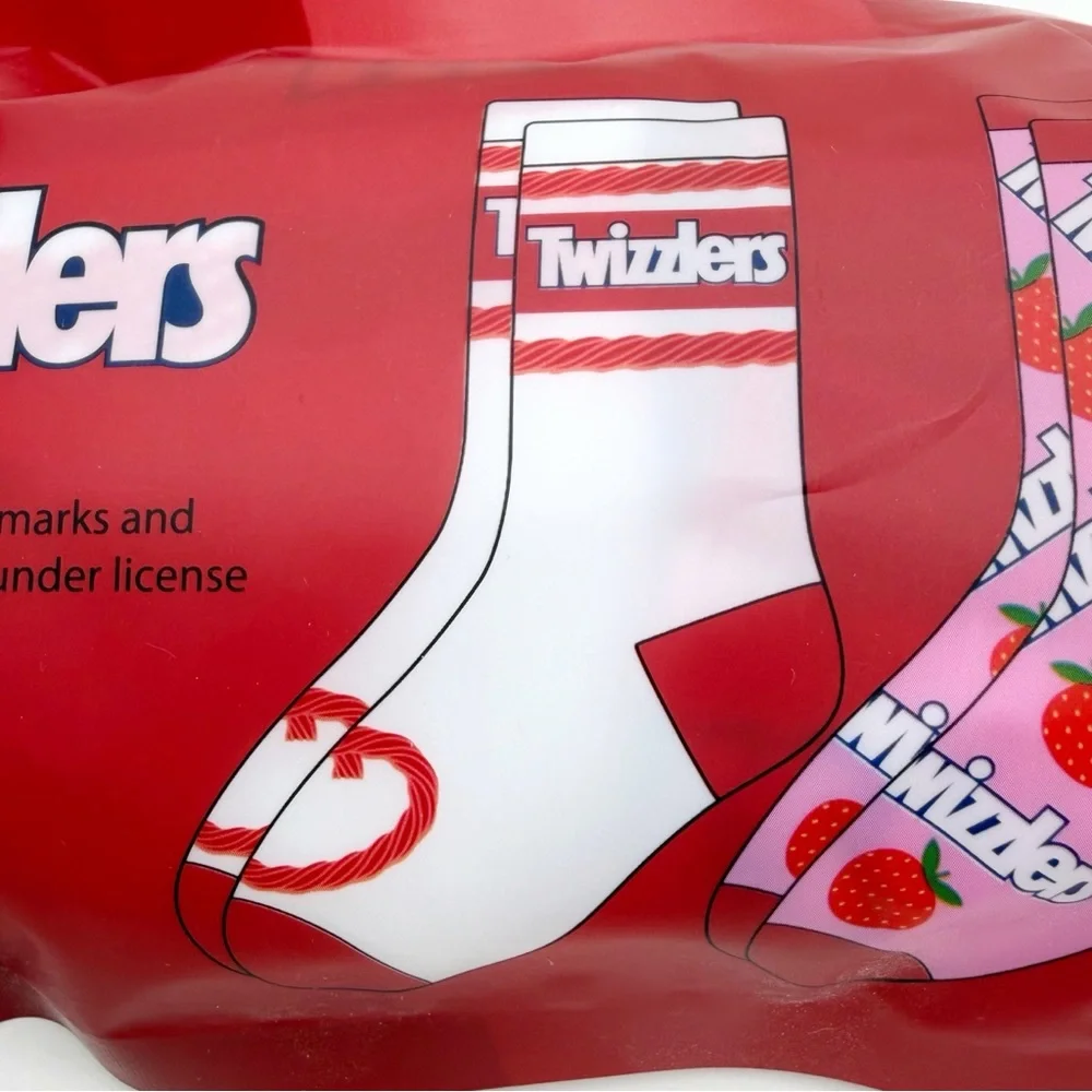 Twizzlers Strawberry Twists Candy Crew Socks Womens Gift Set 2 Pairs Red White